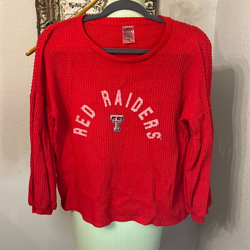 Texas Tech Red Raiders Waffle Knit Thermal Top size M